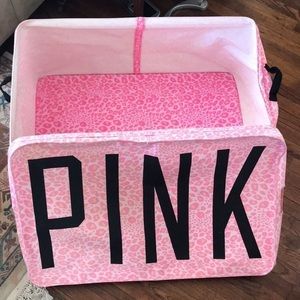 PINK leopard storage trunk tote XL